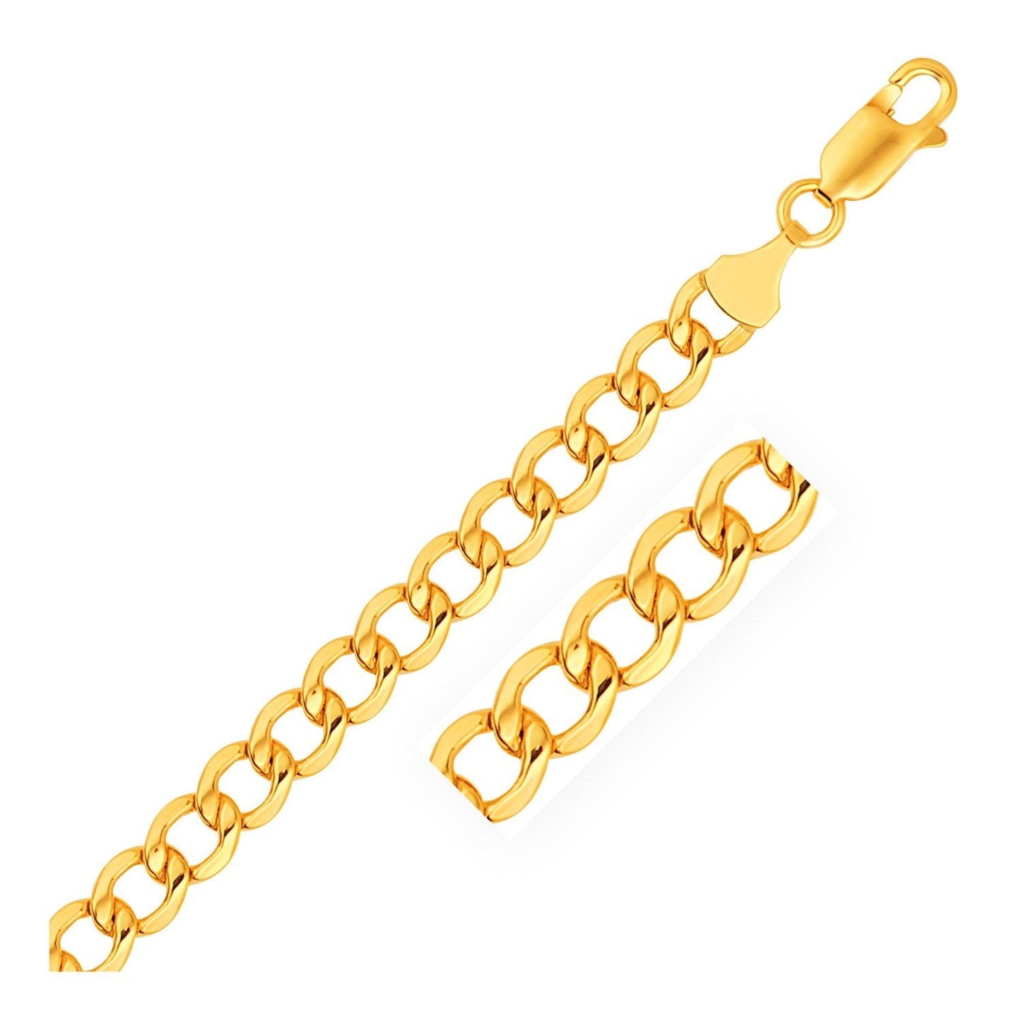 6.2mm 14k Yellow Gold Lite Curb Bracelet-0