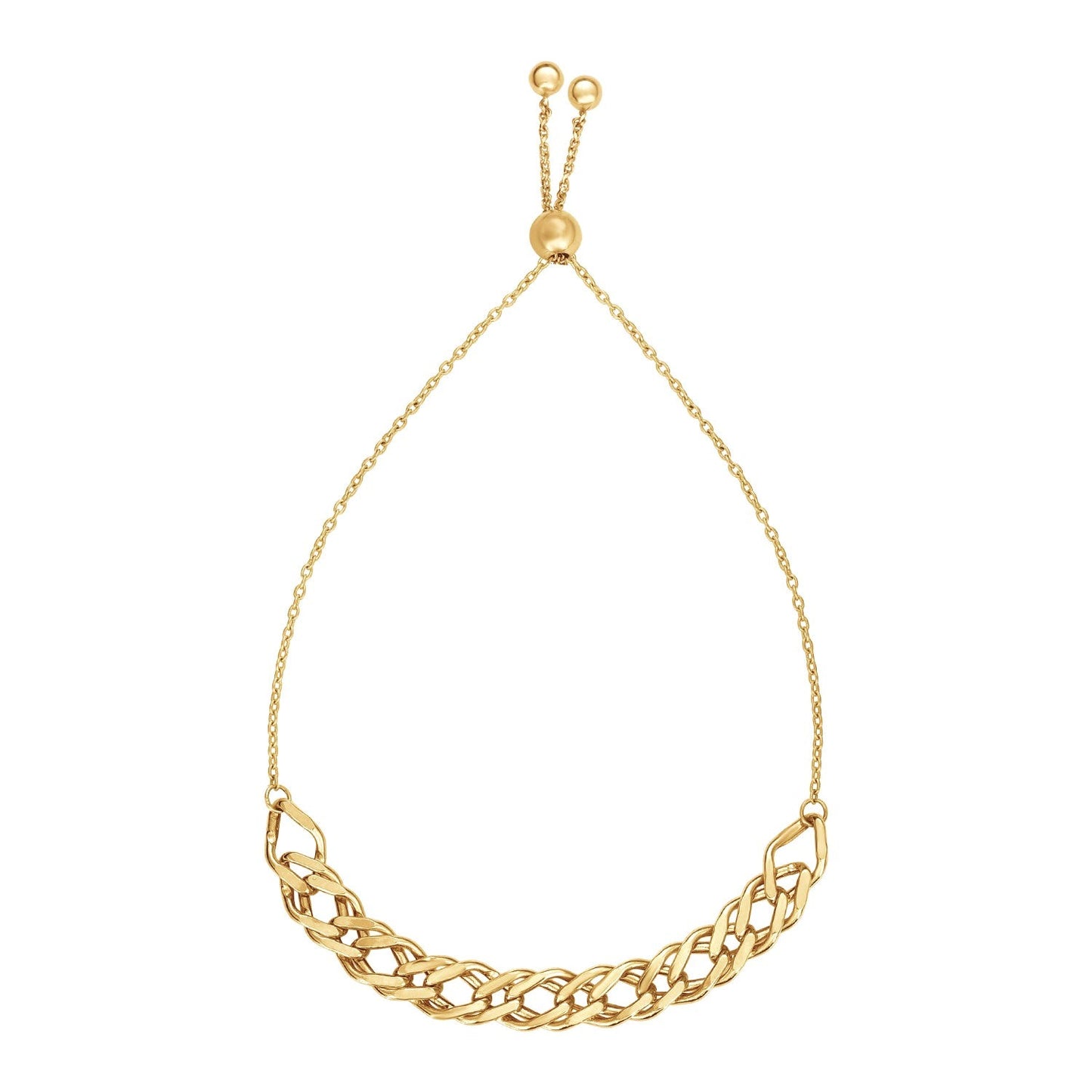 Adjustable Chain Bracelet in 14k Yellow Gold-0