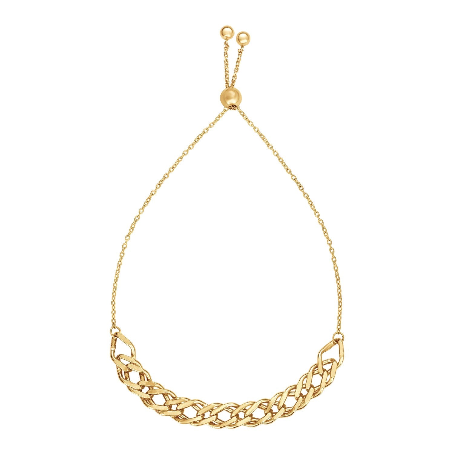Adjustable Chain Bracelet in 14k Yellow Gold-0