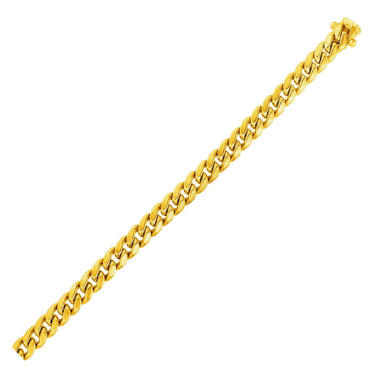6.1mm 14k Yellow Gold Semi Solid Miami Cuban Bracelet-0