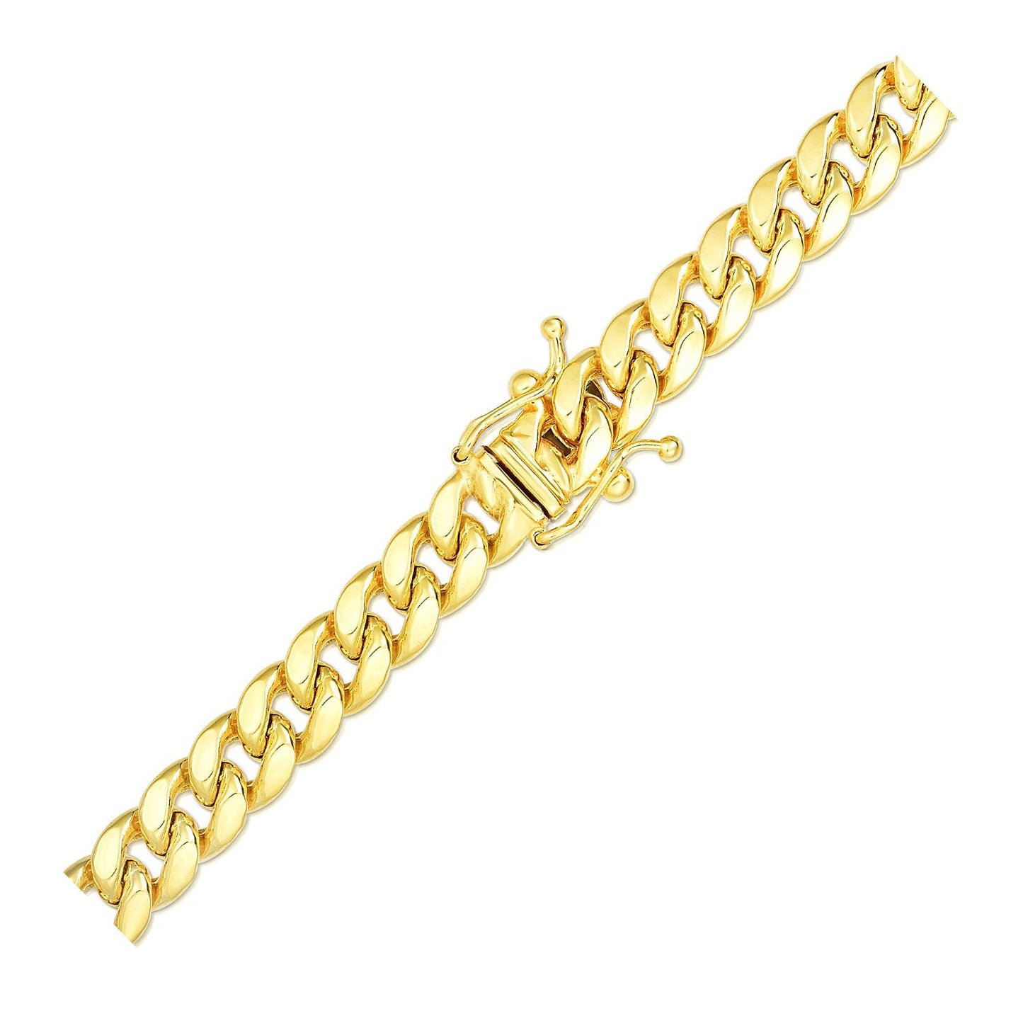 6.1mm 14k Yellow Gold Semi Solid Miami Cuban Bracelet-1
