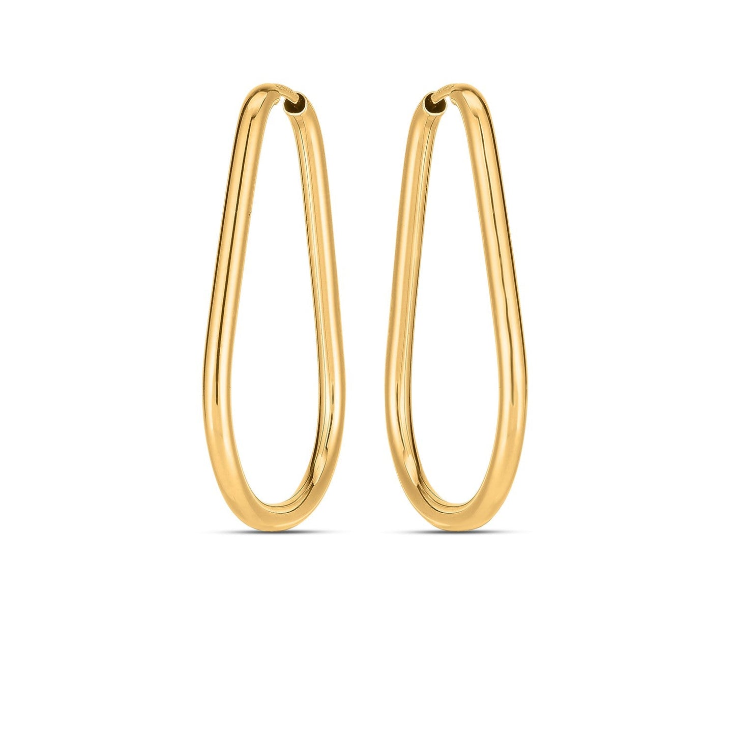 14k Yellow Gold Endless Pear Hoop Earrings-1
