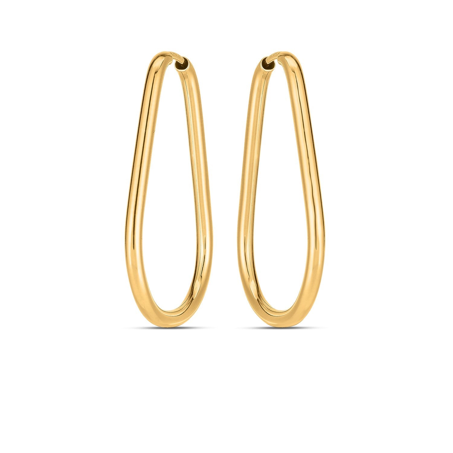 14k Yellow Gold Endless Pear Hoop Earrings-1