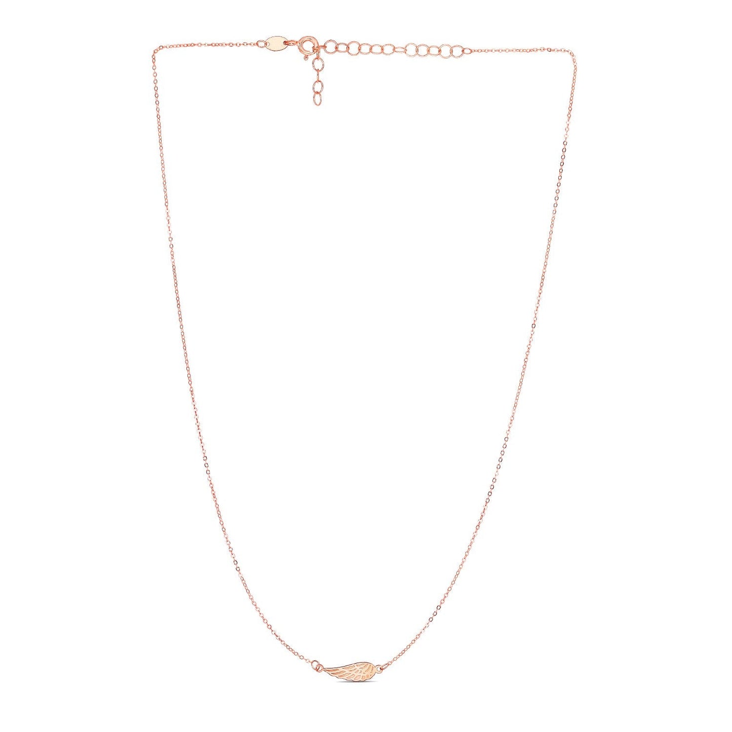 14K Rose Gold Angel Wing Necklace-1