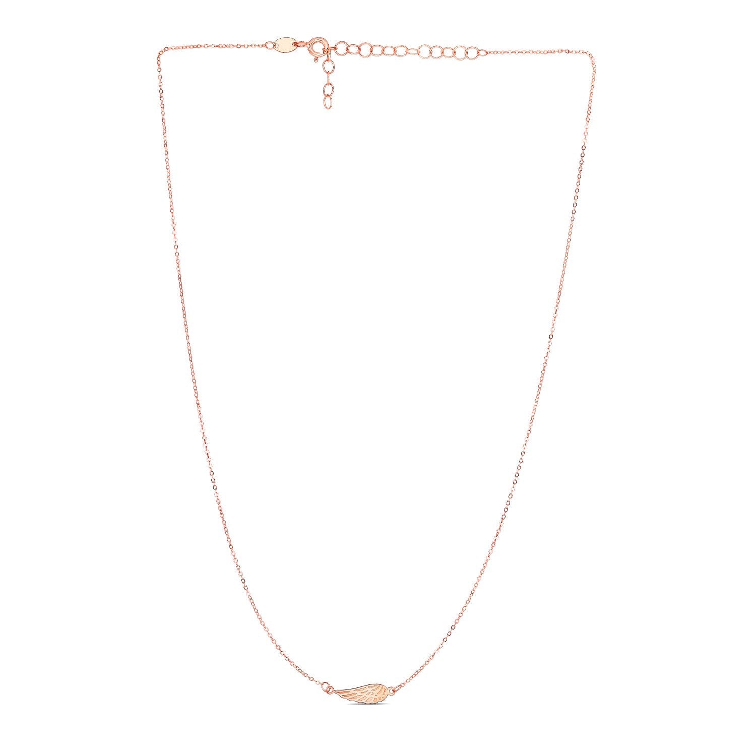14K Rose Gold Angel Wing Necklace-1