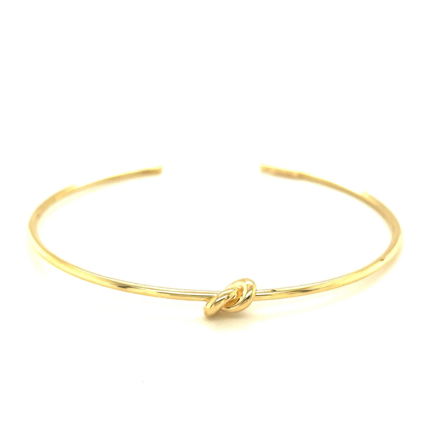14k Yellow Gold Polished Cuff Bangle with Knot-1