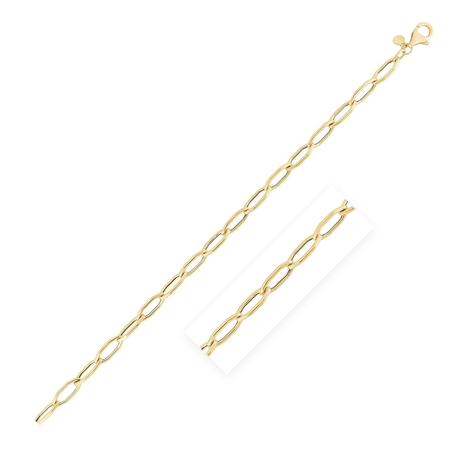 14k Yellow Gold High Polish Hexagon Link Bracelet (5.0mm)-0