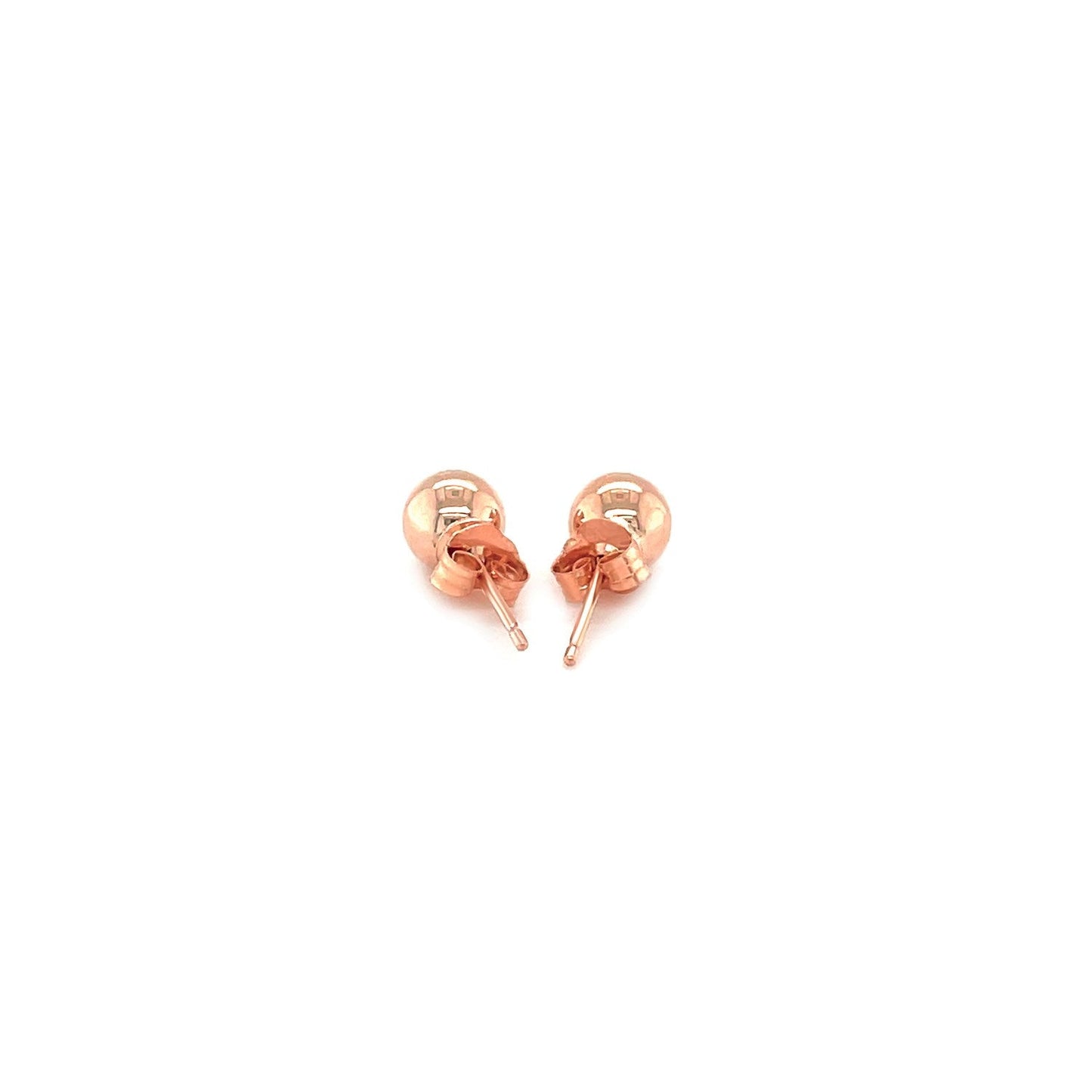 14k Rose Gold Round Stud Earrings (5.0 mm)-2