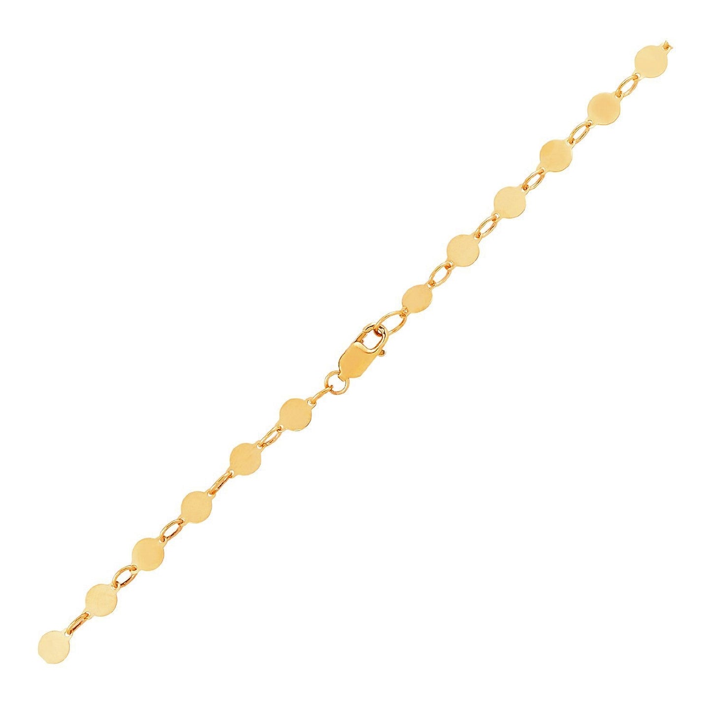 14k Yellow Gold Bracelet with Polished Circles-0