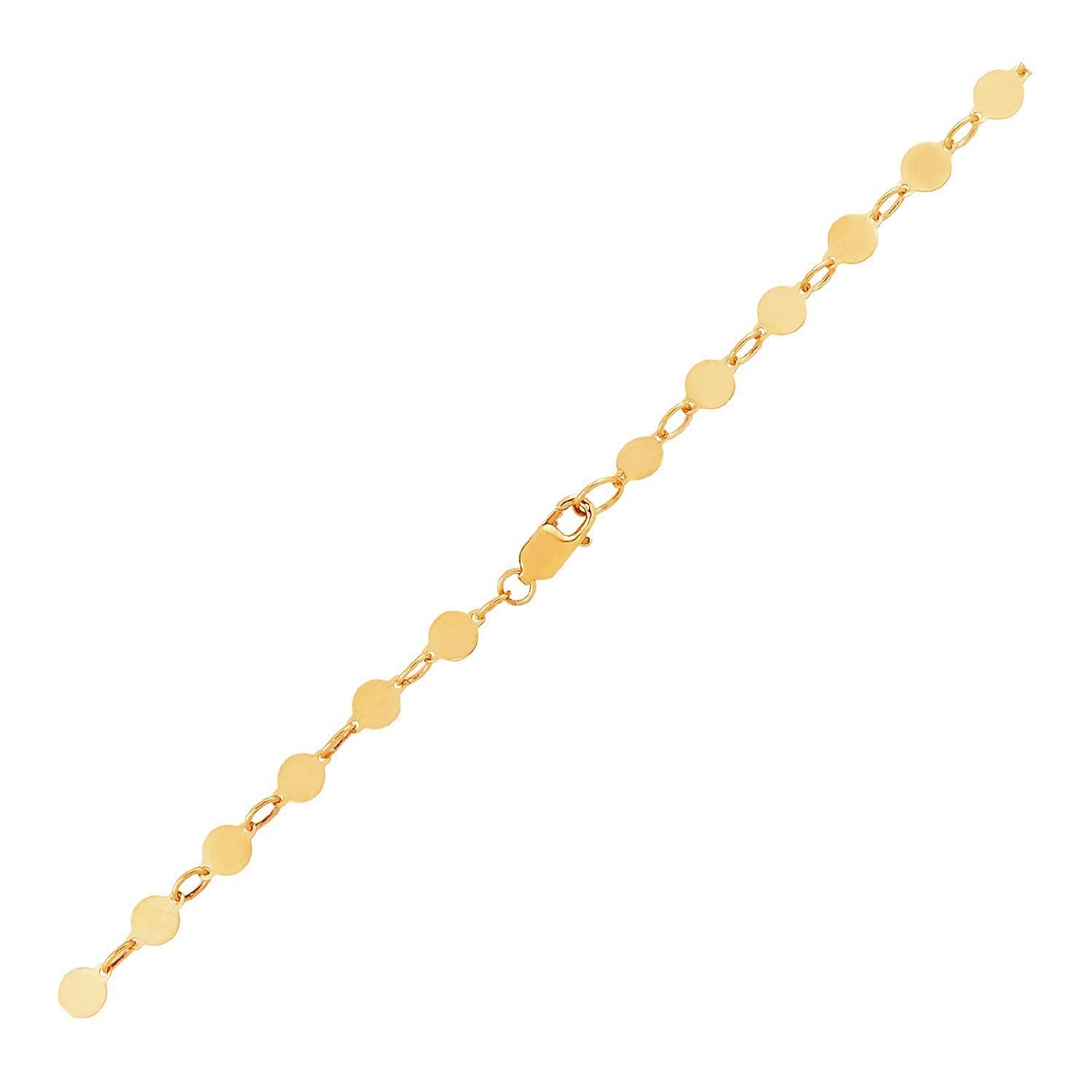 14k Yellow Gold Bracelet with Polished Circles-0