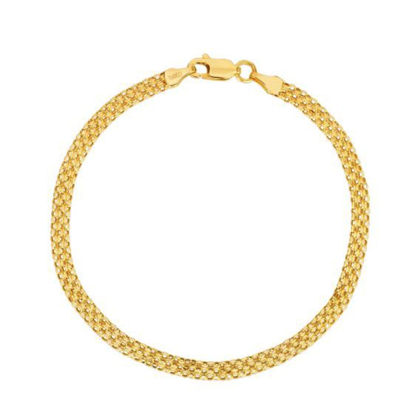 3.5mm 14k Yellow Gold Bismark Bracelet-1