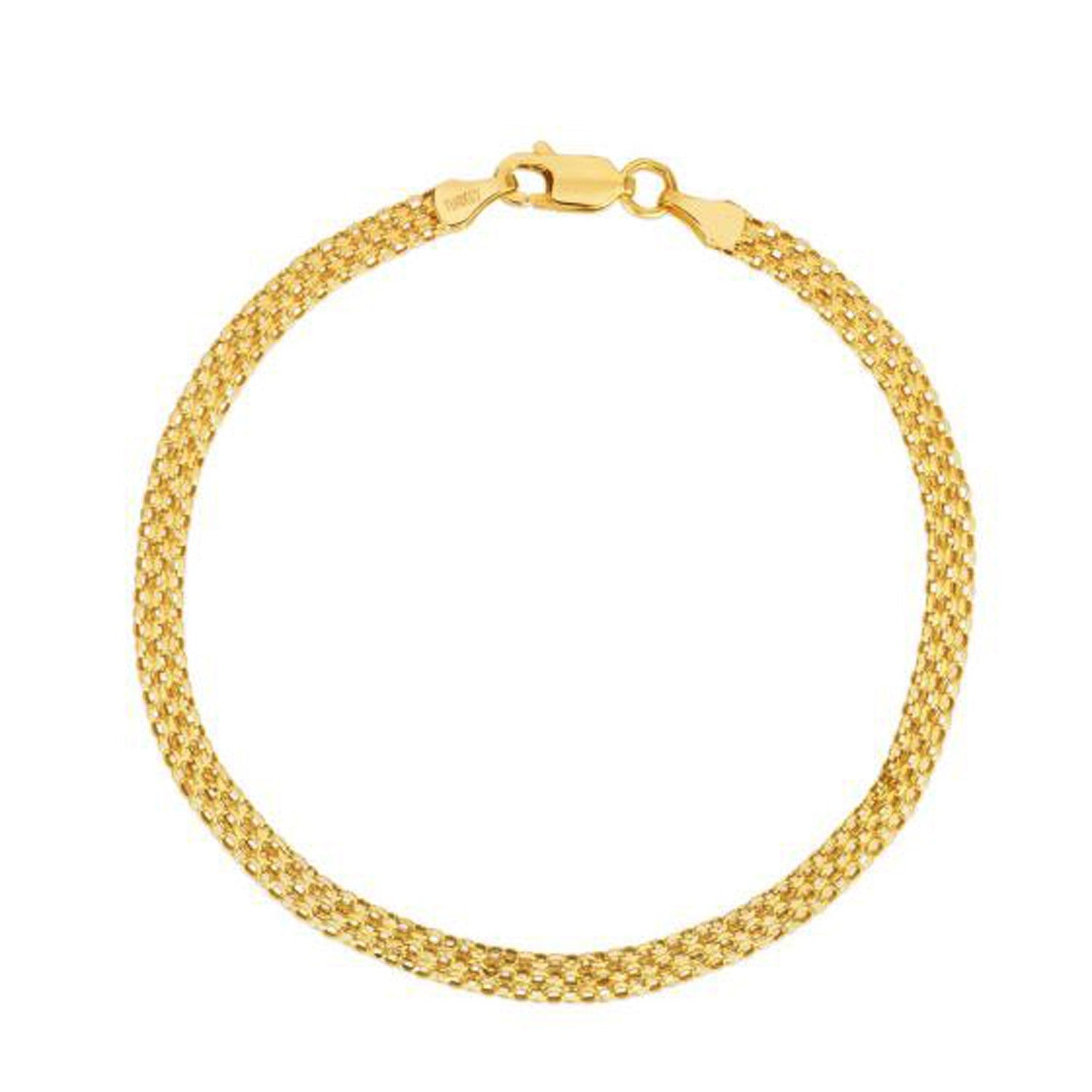 3.5mm 14k Yellow Gold Bismark Bracelet-1