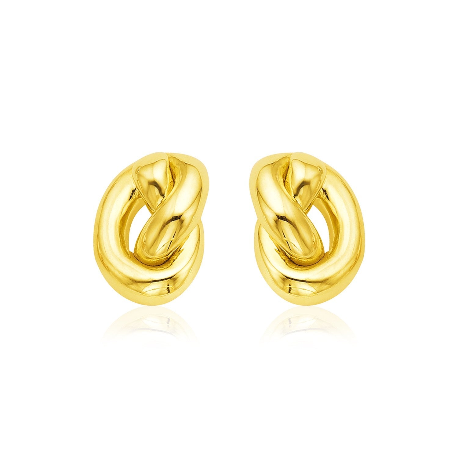 14k Yellow Gold Polished Knot Earrings-0