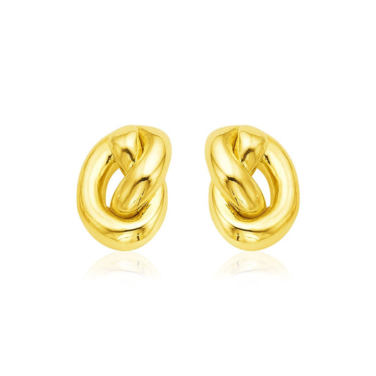 14k Yellow Gold Polished Knot Earrings-0