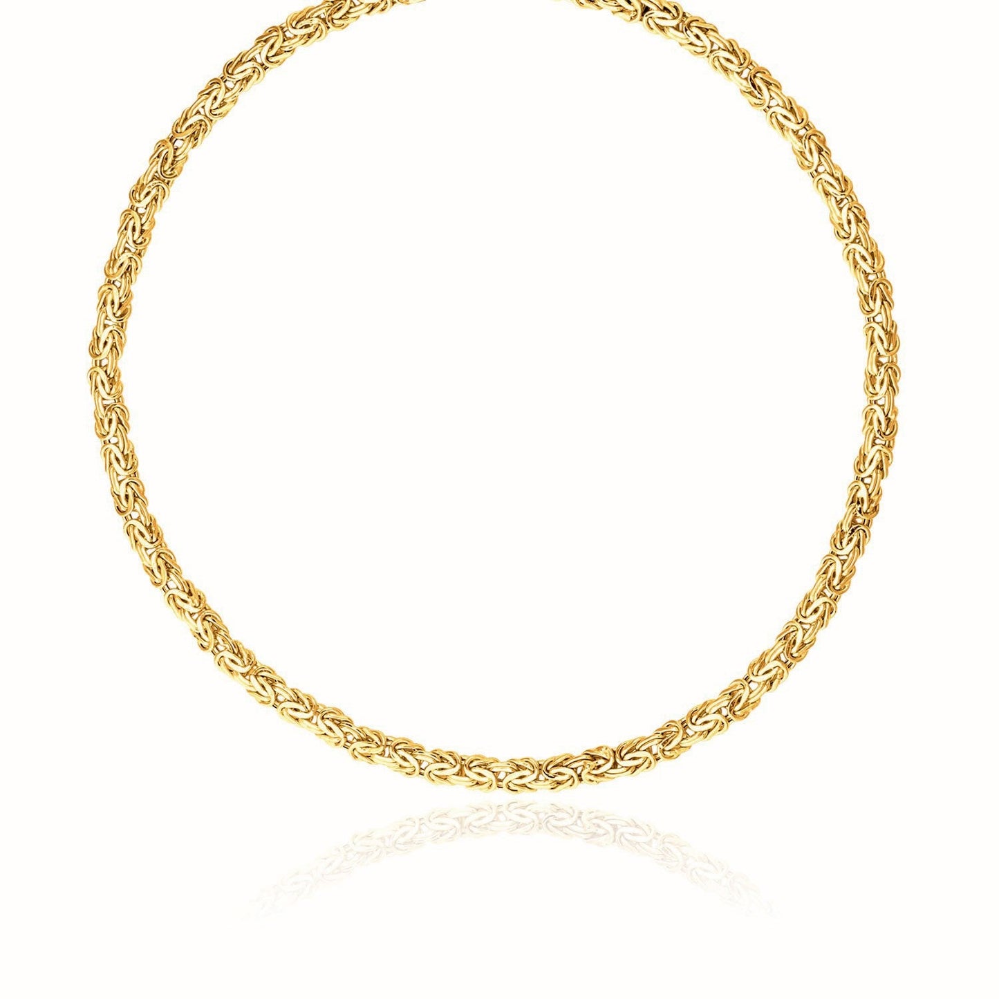 14k Yellow Gold Fancy Byzantine Chain Necklace-0