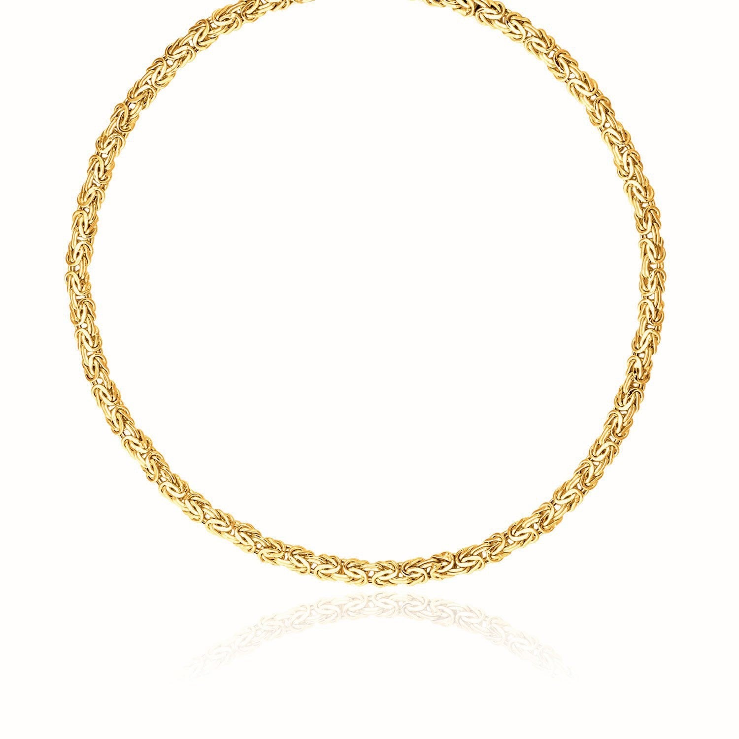 14k Yellow Gold Fancy Byzantine Chain Necklace-0