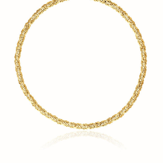 14k Yellow Gold Fancy Byzantine Chain Necklace-0