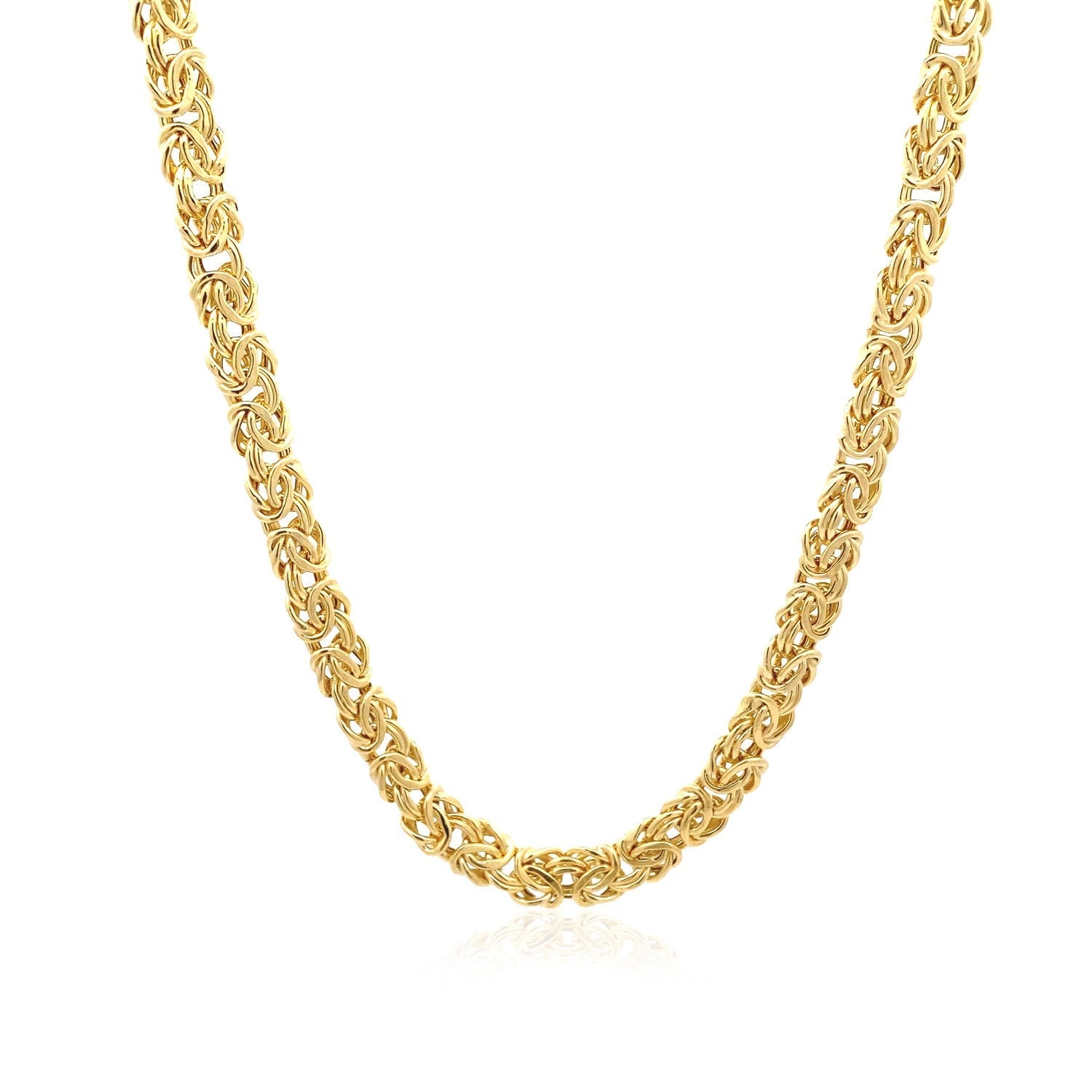 14k Yellow Gold Fancy Byzantine Chain Necklace-1