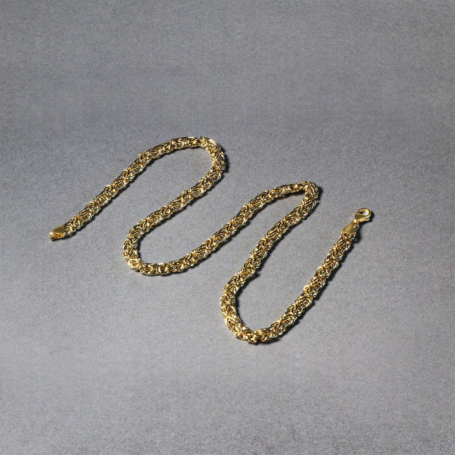 14k Yellow Gold Fancy Byzantine Chain Necklace-3