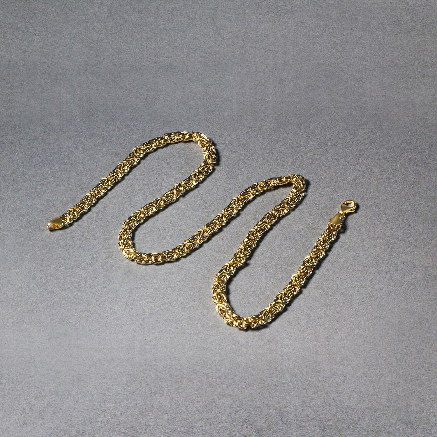 14k Yellow Gold Fancy Byzantine Chain Necklace-3