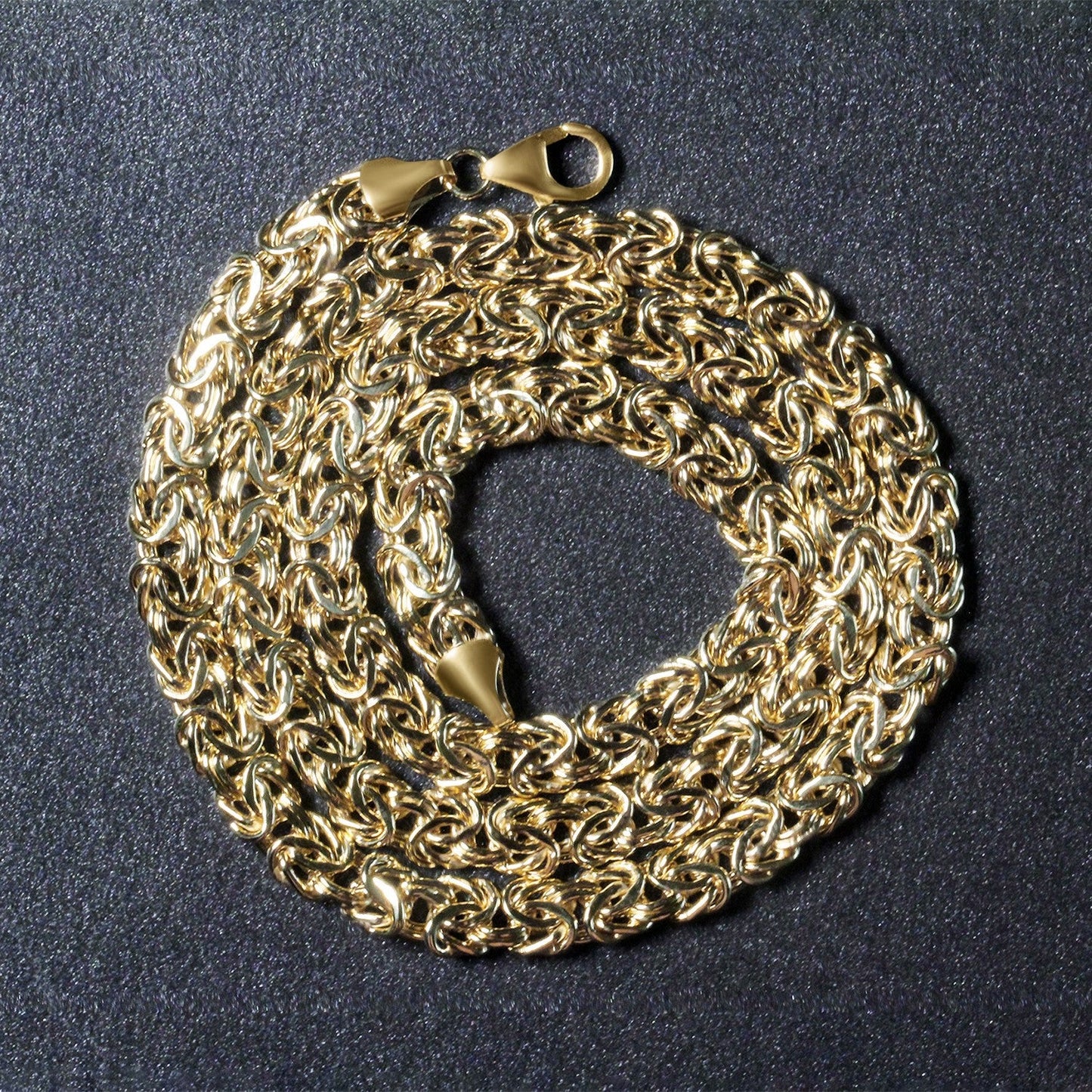 14k Yellow Gold Fancy Byzantine Chain Necklace-4