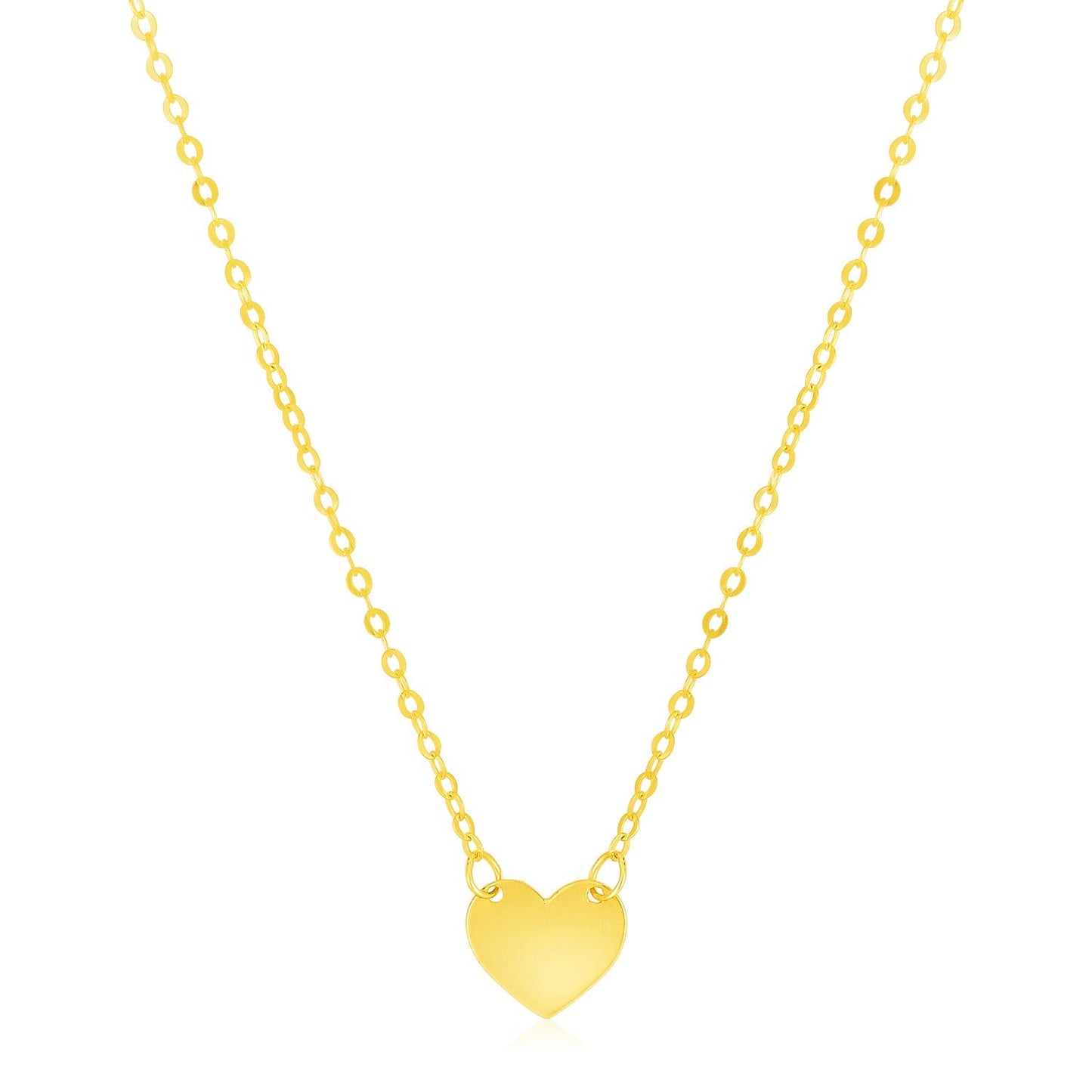 14k Yellow Gold Polished Mini Heart Necklace-0