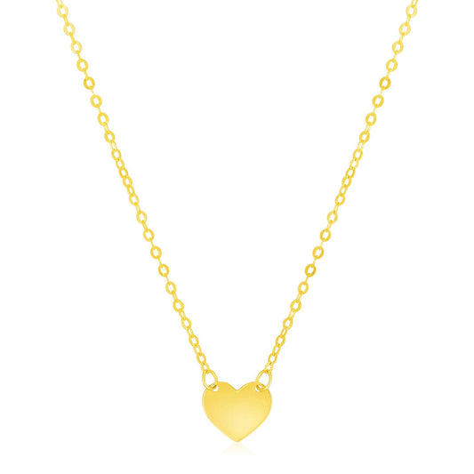14k Yellow Gold Polished Mini Heart Necklace-0