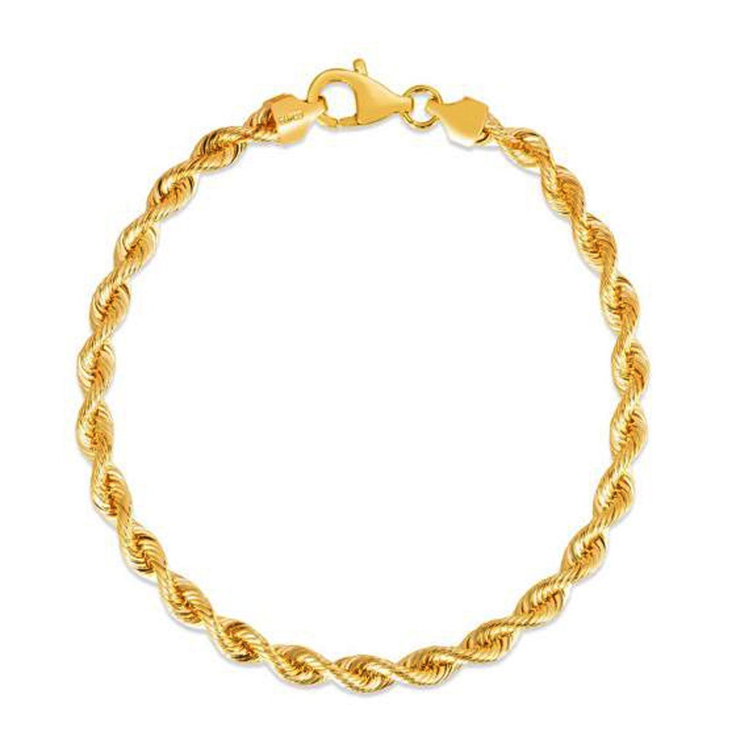 Silk Rope Chain Bracelet in 14k Yellow Gold (4.3 mm)-1