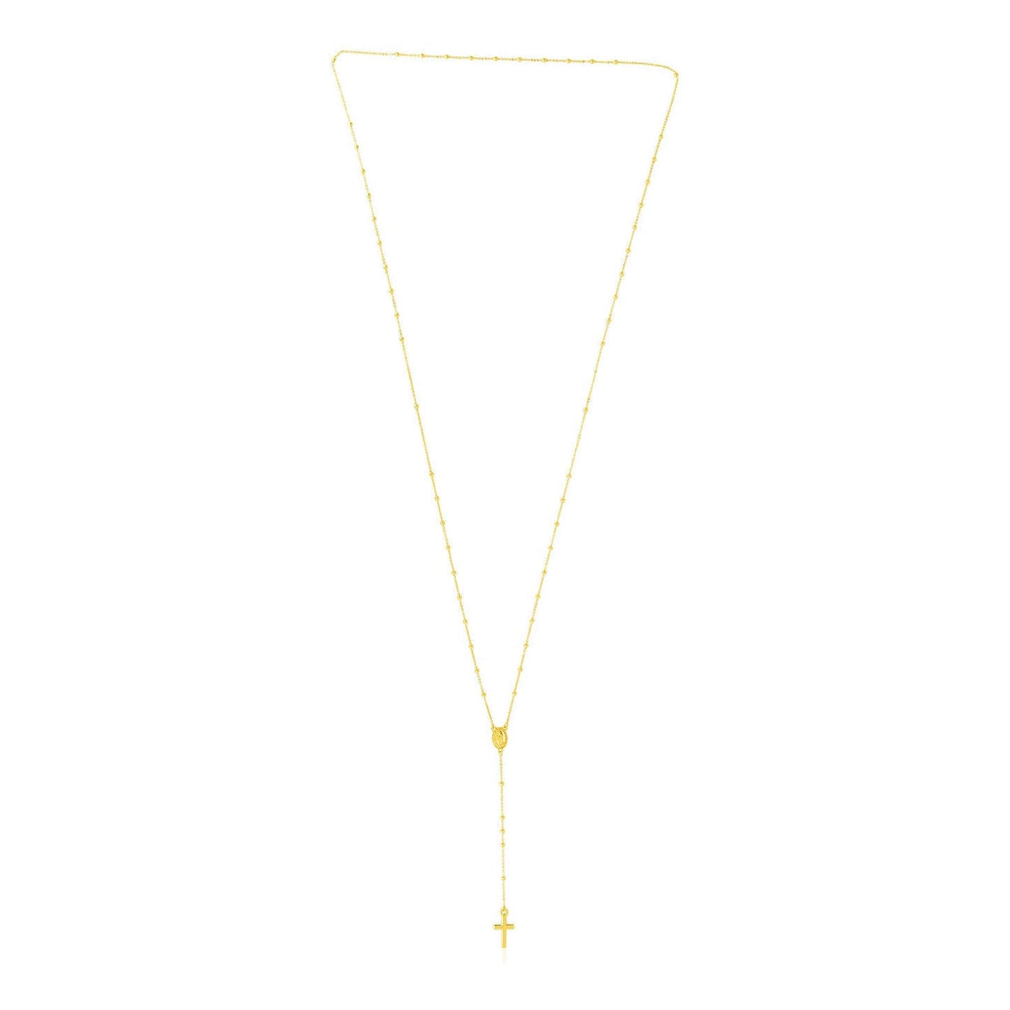14k Yellow Gold Rosary Necklace-0