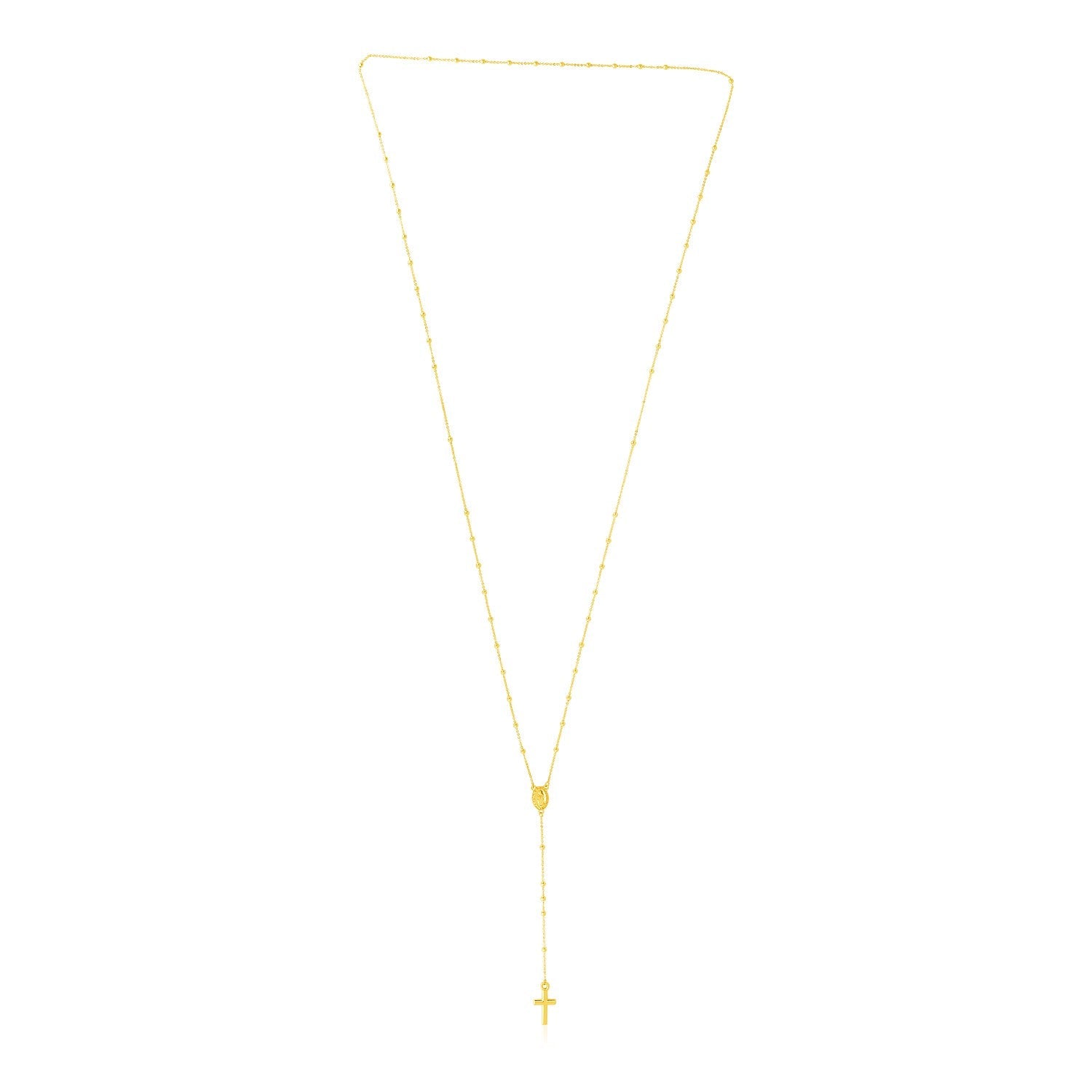 14k Yellow Gold Rosary Necklace-0
