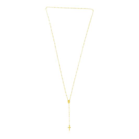 14k Yellow Gold Rosary Necklace-0