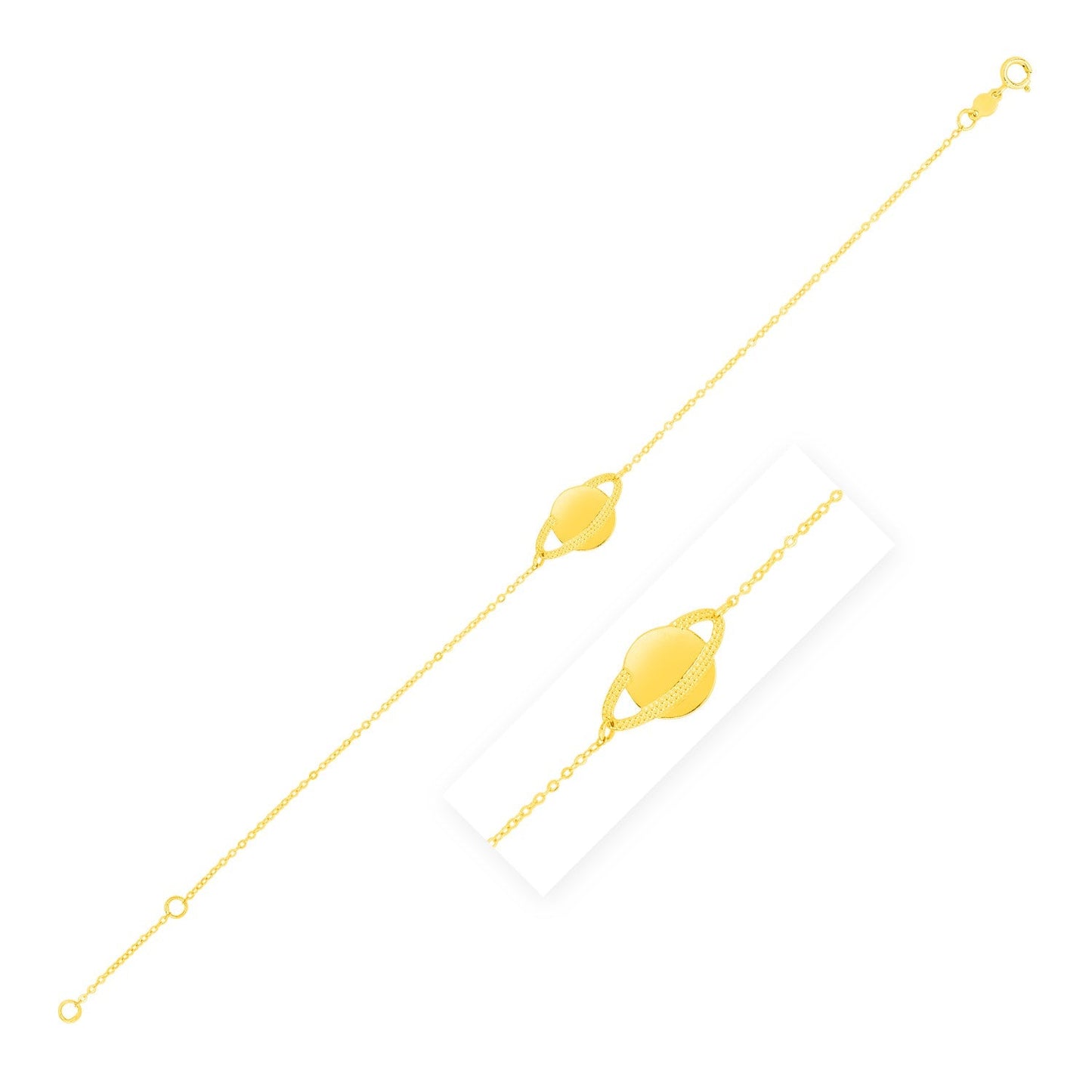 14K Yellow Gold Saturn Bracelet-0