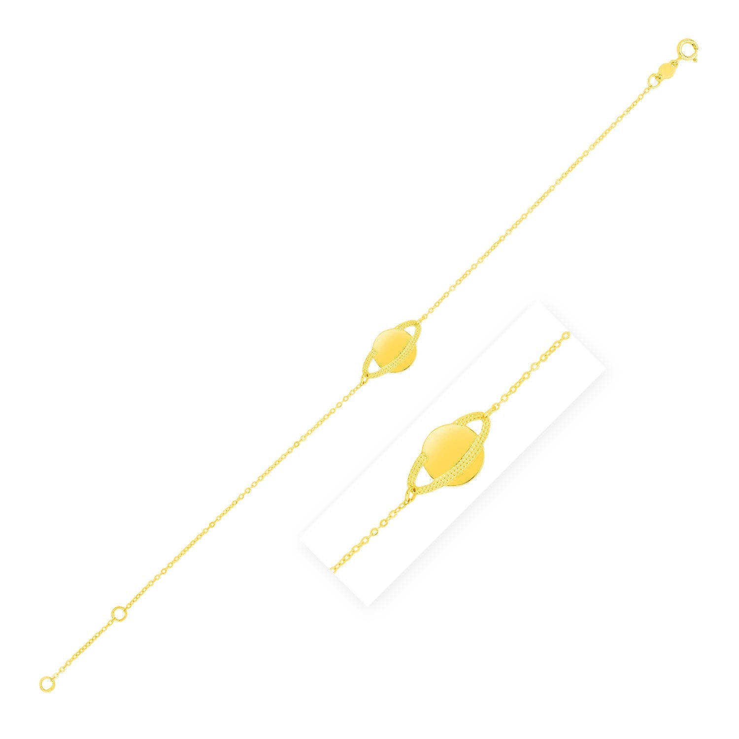 14K Yellow Gold Saturn Bracelet-0
