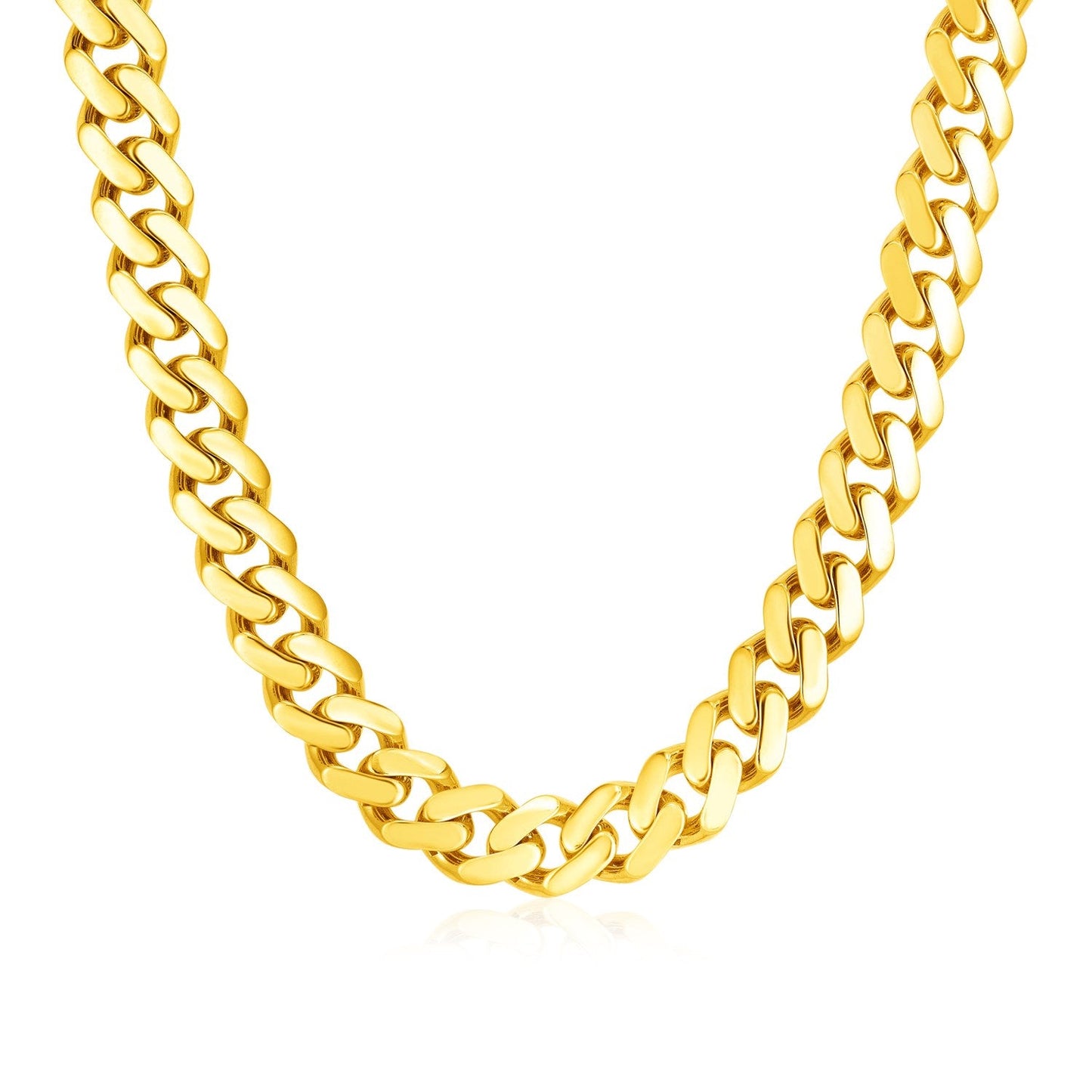 14k Yellow Gold Polished Miami Cuban Chain Necklace-0