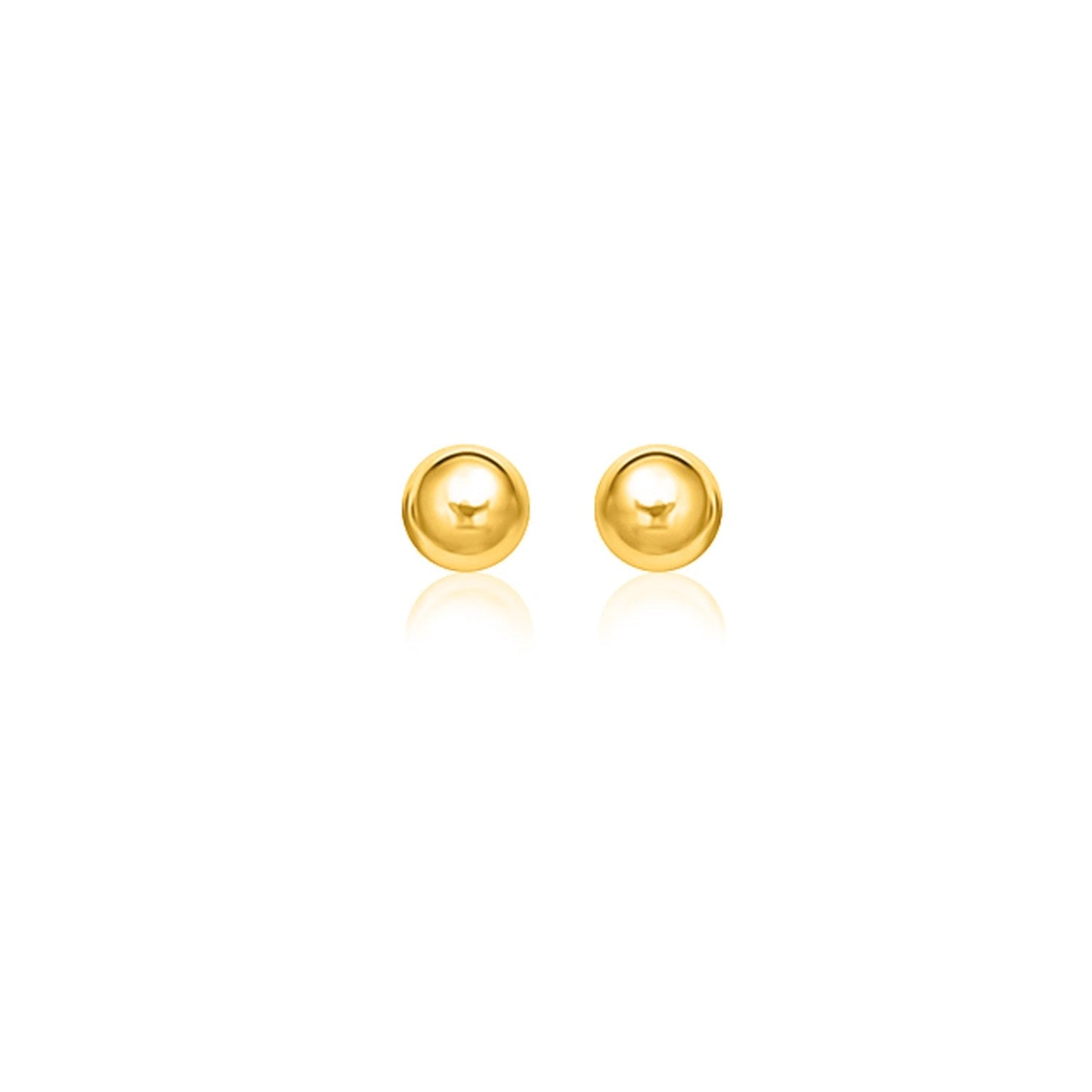 14k Yellow Gold Spherical Stud Earrings (8.0 mm)-0