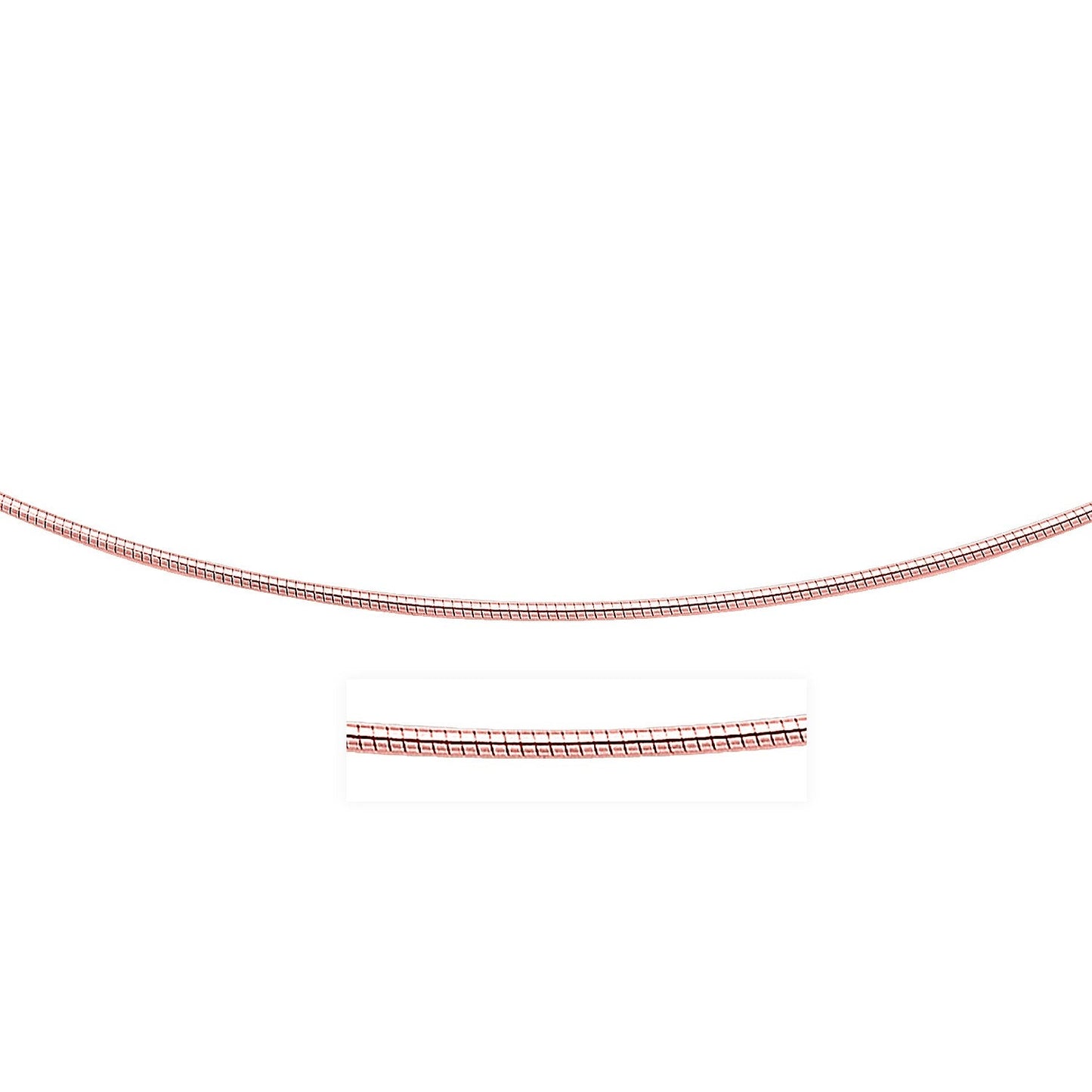 14k Rose Gold Necklace in a Round Omega Chain Style-0
