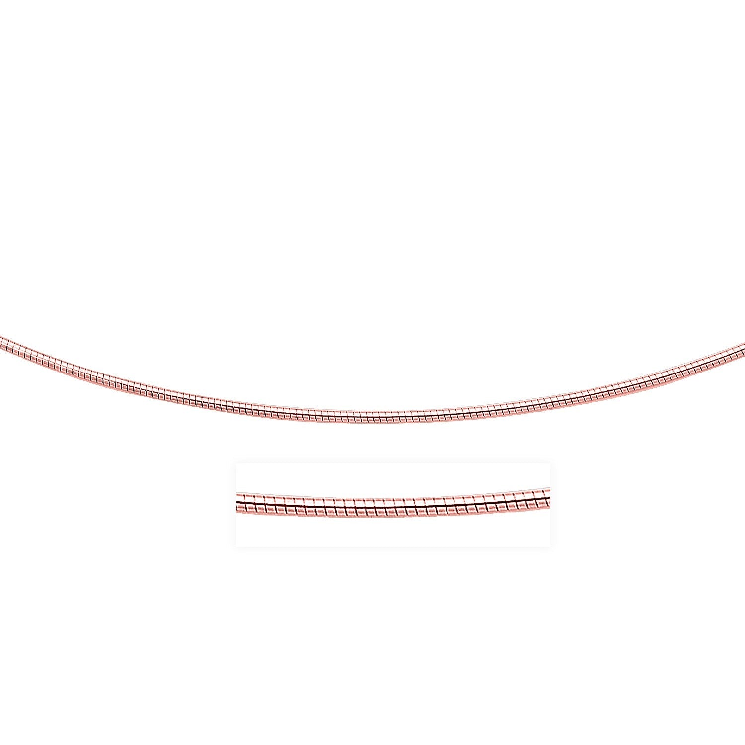 14k Rose Gold Necklace in a Round Omega Chain Style-0