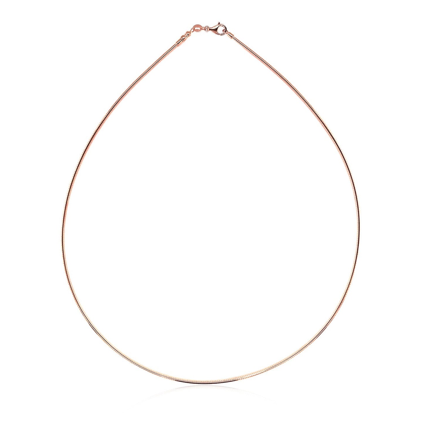 14k Rose Gold Necklace in a Round Omega Chain Style-1