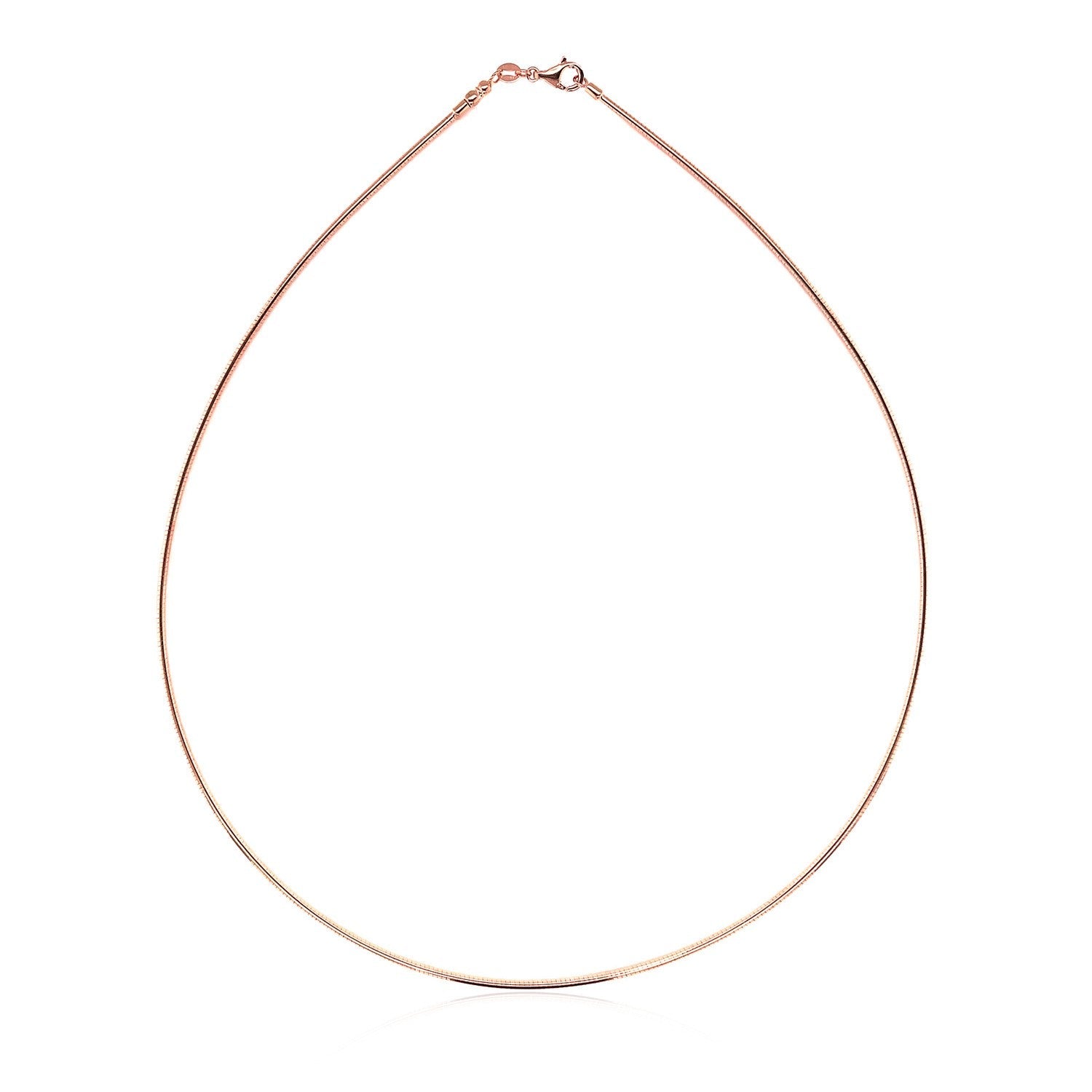 14k Rose Gold Necklace in a Round Omega Chain Style-1