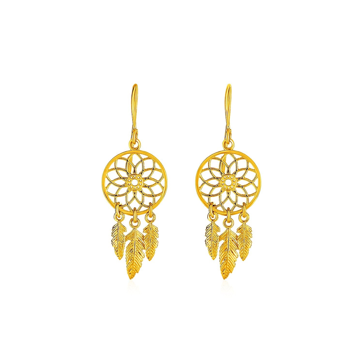 Dream Catcher Earrings in 14k Yellow Gold-0