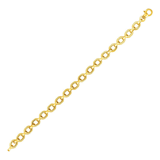14k Yellow Gold Twisted Link Bracelet-0