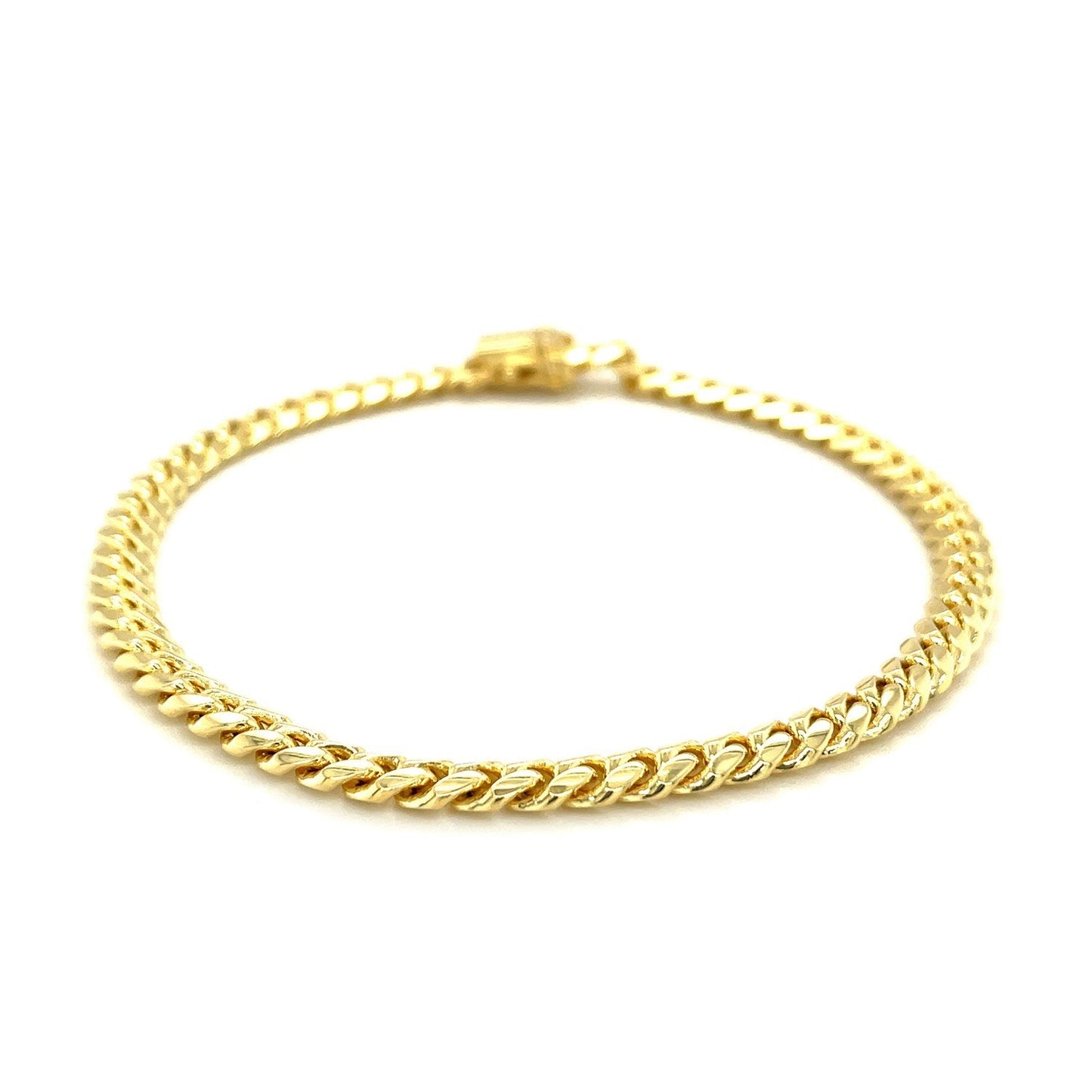 5.0mm 10k Yellow Gold Classic Miami Cuban Solid Bracelet-1