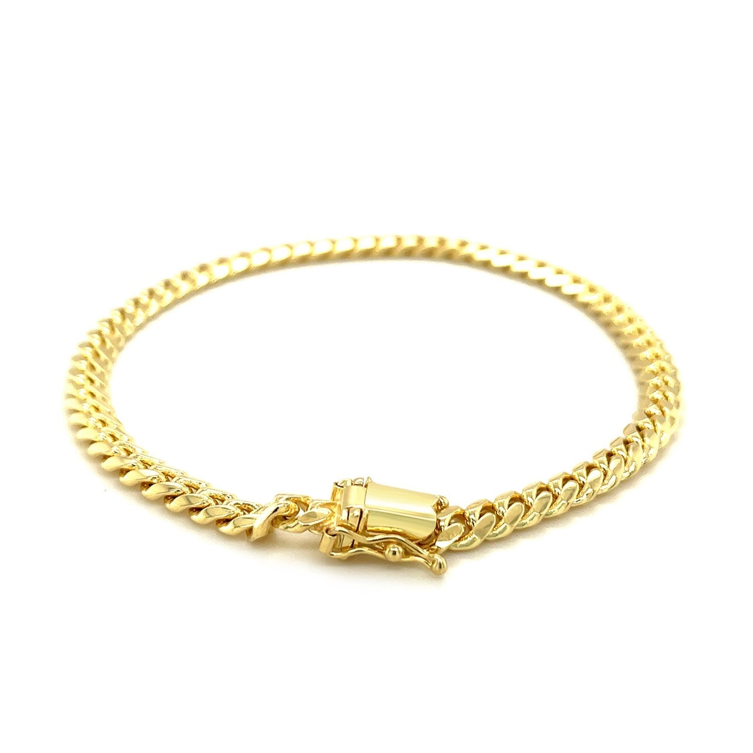 5.0mm 10k Yellow Gold Classic Miami Cuban Solid Bracelet-2