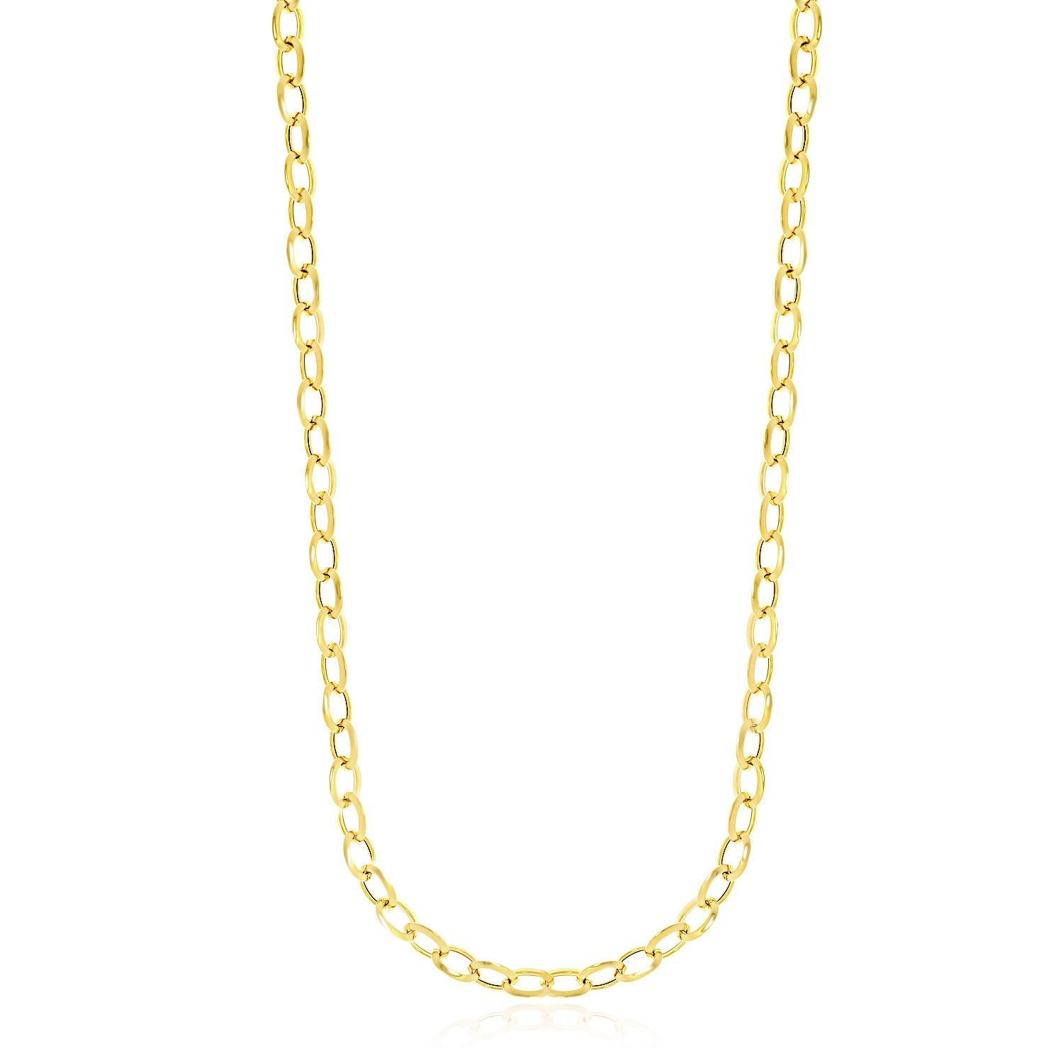 14k Yellow Gold Cable Chain Style Polished Necklace-0