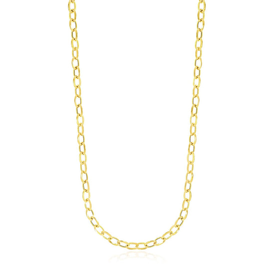 14k Yellow Gold Cable Chain Style Polished Necklace-0