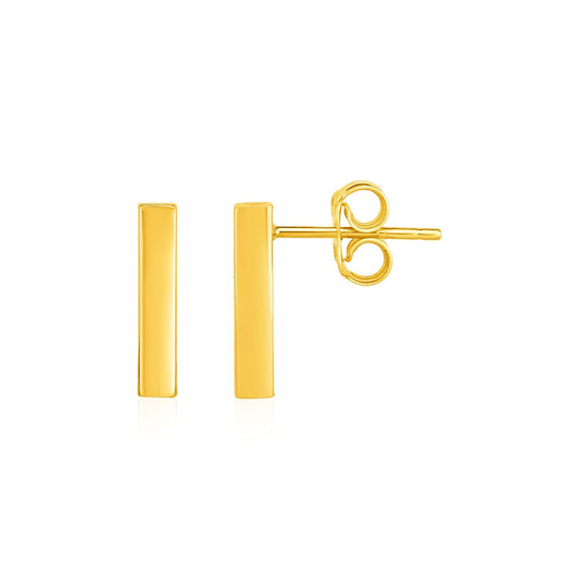 Bar Post Earrings in 14k Yellow Gold-0