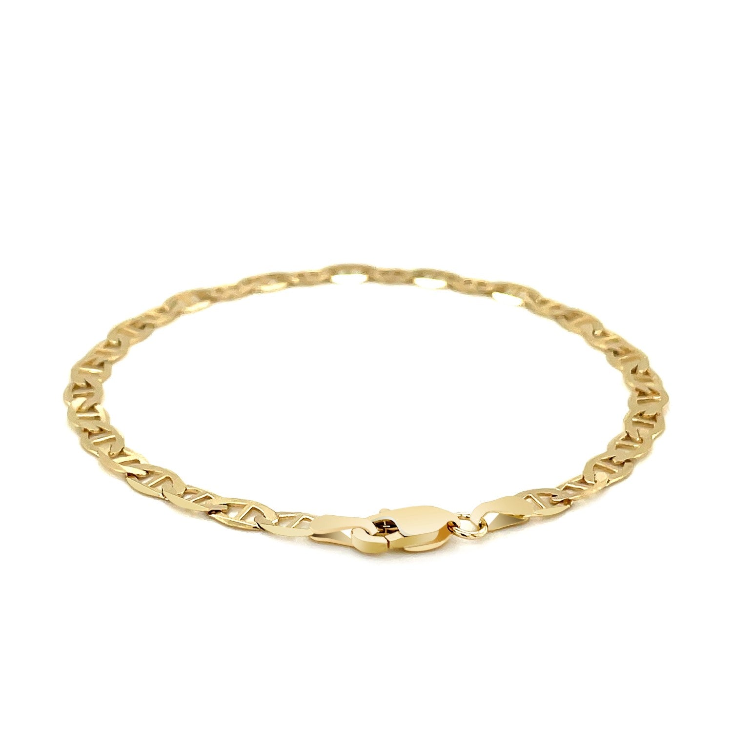 4.5mm 10k Yellow Gold Mariner Link Bracelet-2