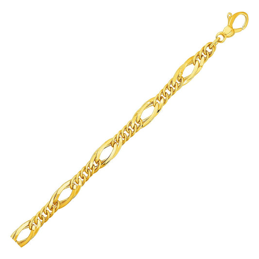Twisted Oval Chain Bracelet in 14k Yellow Gold-0