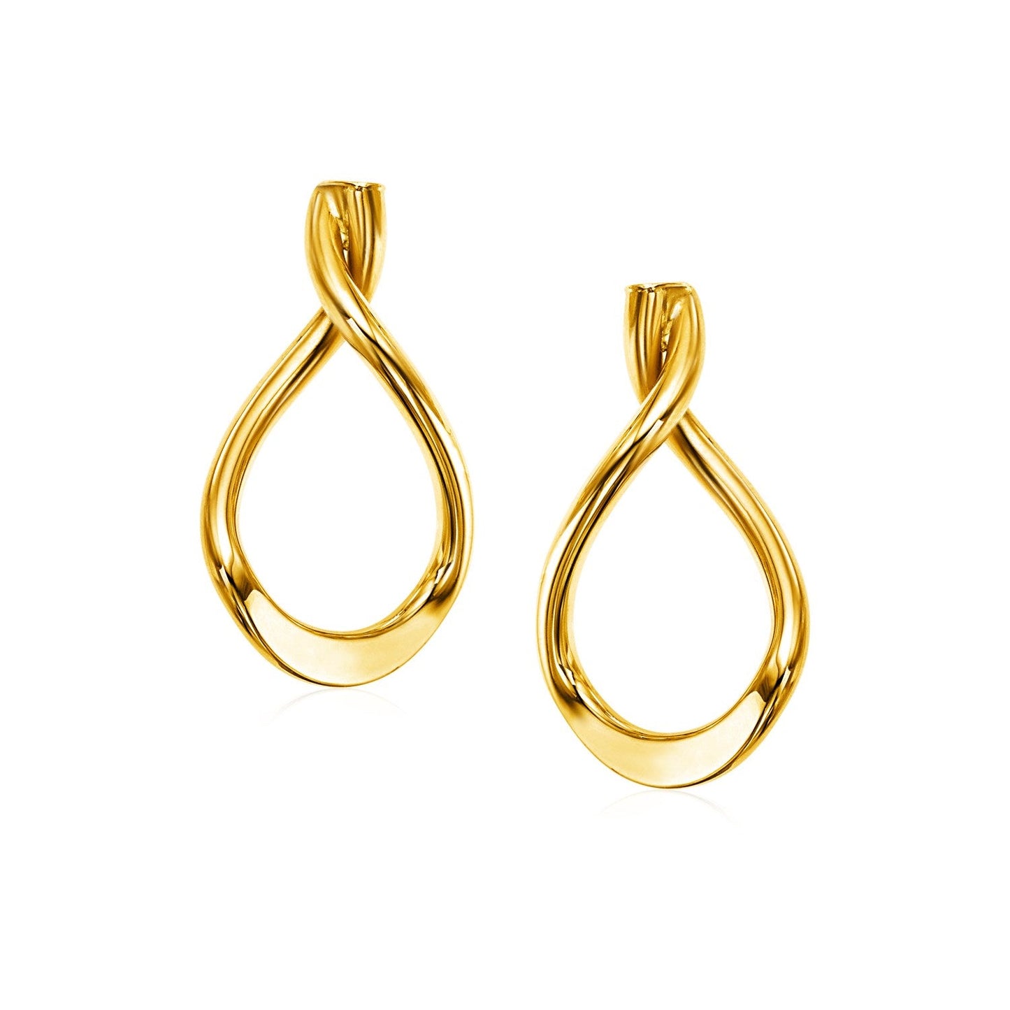14k Yellow Gold Polished Tear Drop Earrings-0