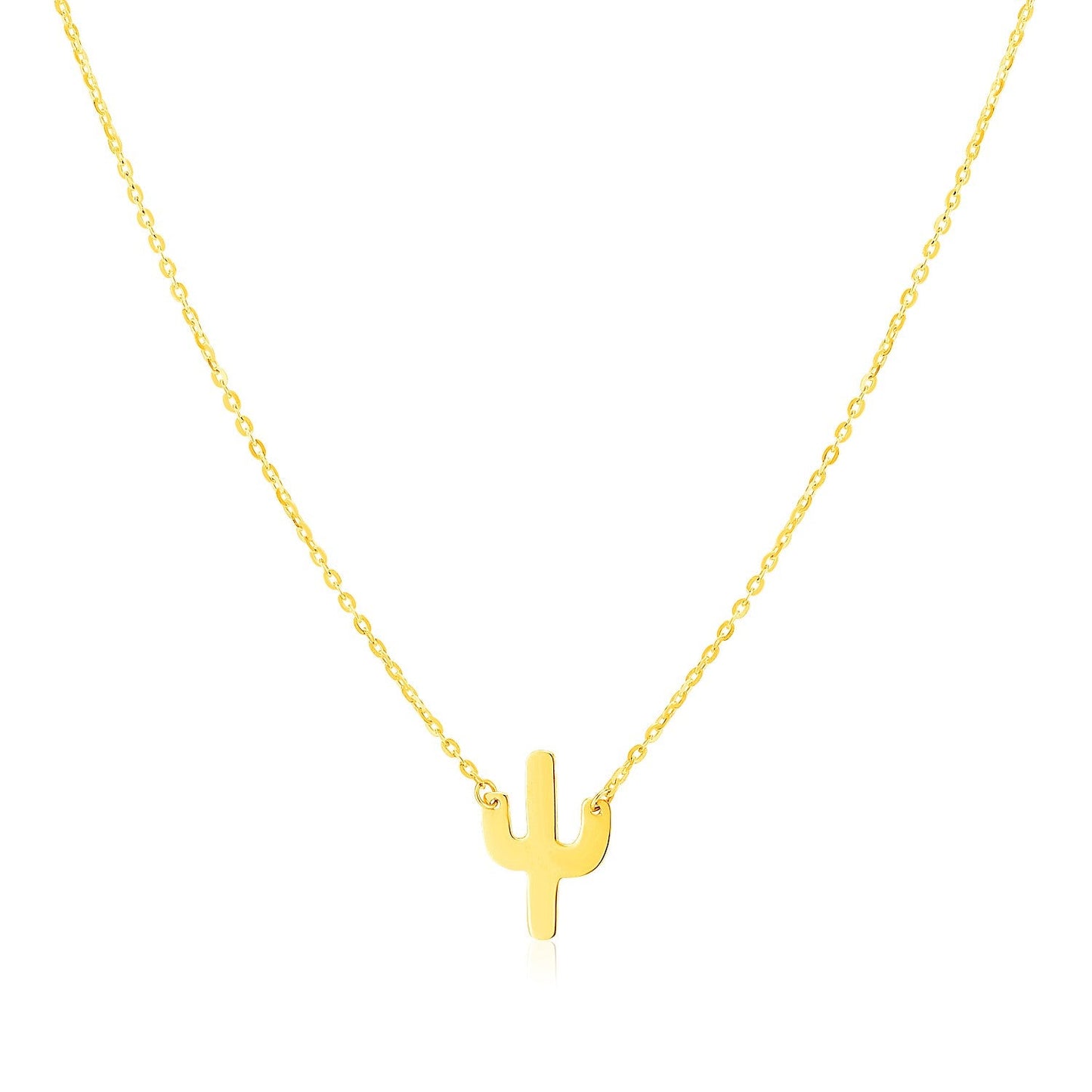 14K Yellow Gold Necklace with Cactus-0